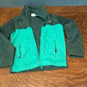 Columbia Teal and Dark Green Two-Tone Fleece Jacket